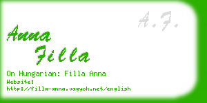 anna filla business card